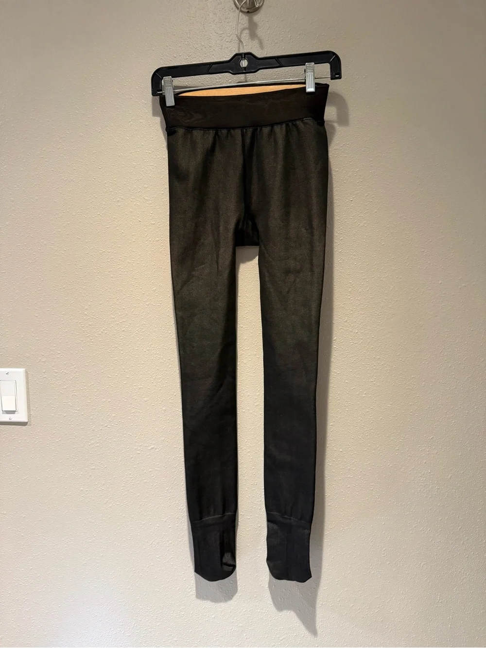 Set of 2 High-Waisted Black Thermal Fleece Lined Tights Leggings Size Small